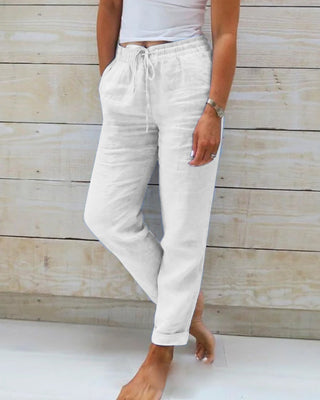 Allison - Pantaloni Tailored in Lino e Cotone di Lusso