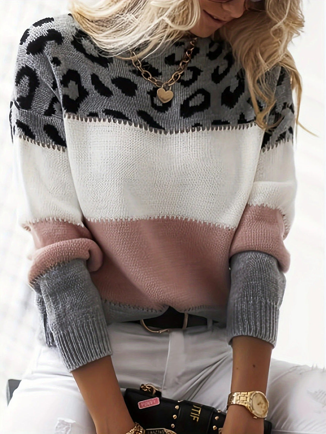 Maglione Helena con stampa leopardo