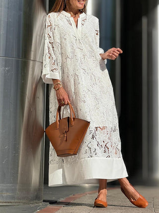 Willow | Abito Midi V-Neck Fiori Glamour da Spiaggia