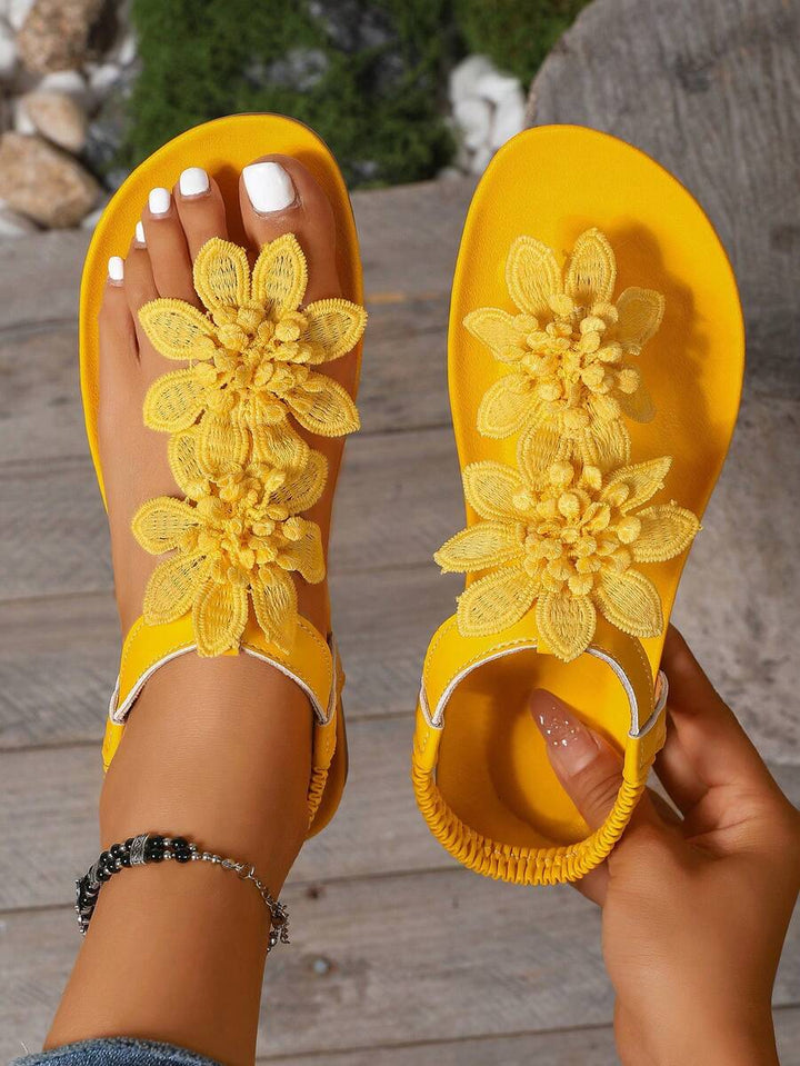 Sandali Ortopedici con Fiori Applicati