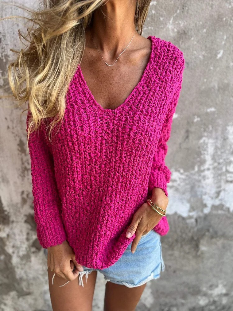 Ambra - Maglione accogliente in maglia testurizzata