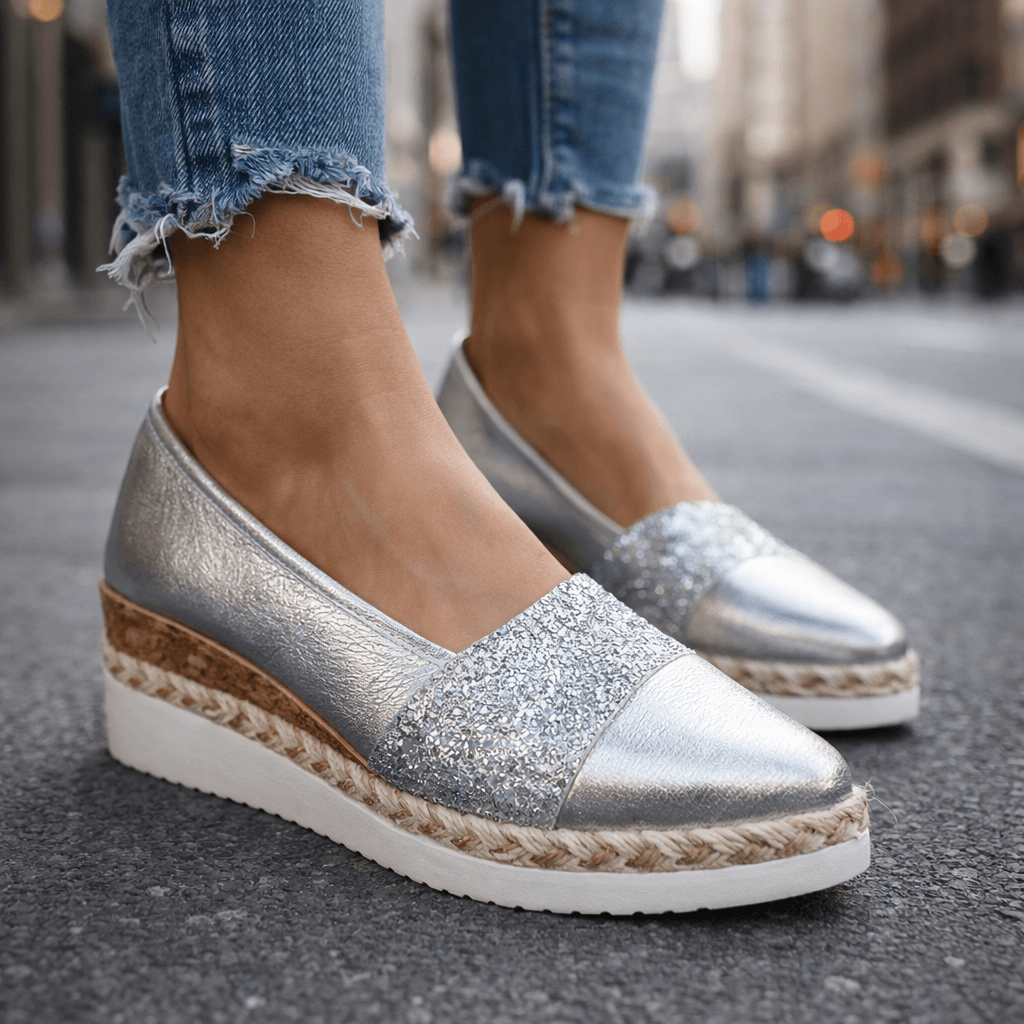 Sandali Zeppa con Brillantini