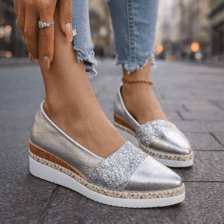 Sandali Zeppa con Brillantini