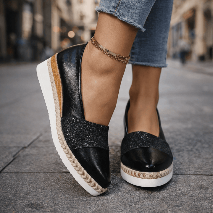 Sandali Zeppa con Brillantini