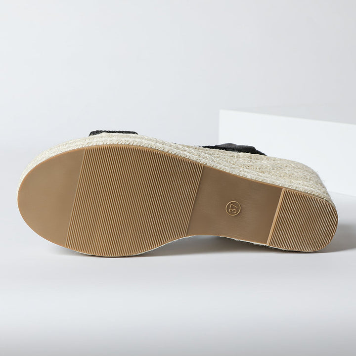 Sandali con Zeppa Intrecciata Artigianale