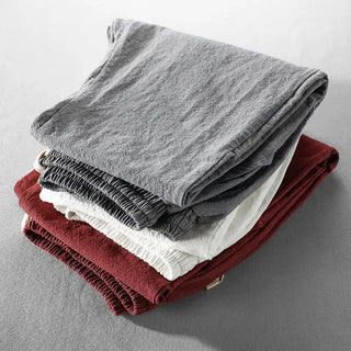Pantaloni Daniel in cotone e lino