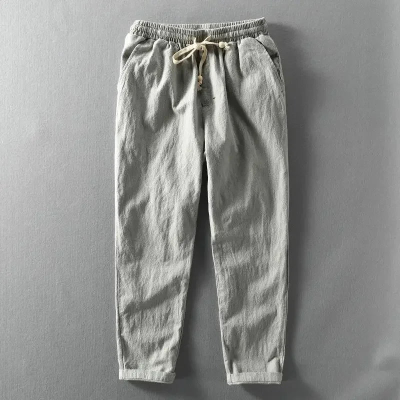 Pantaloni Daniel in cotone e lino