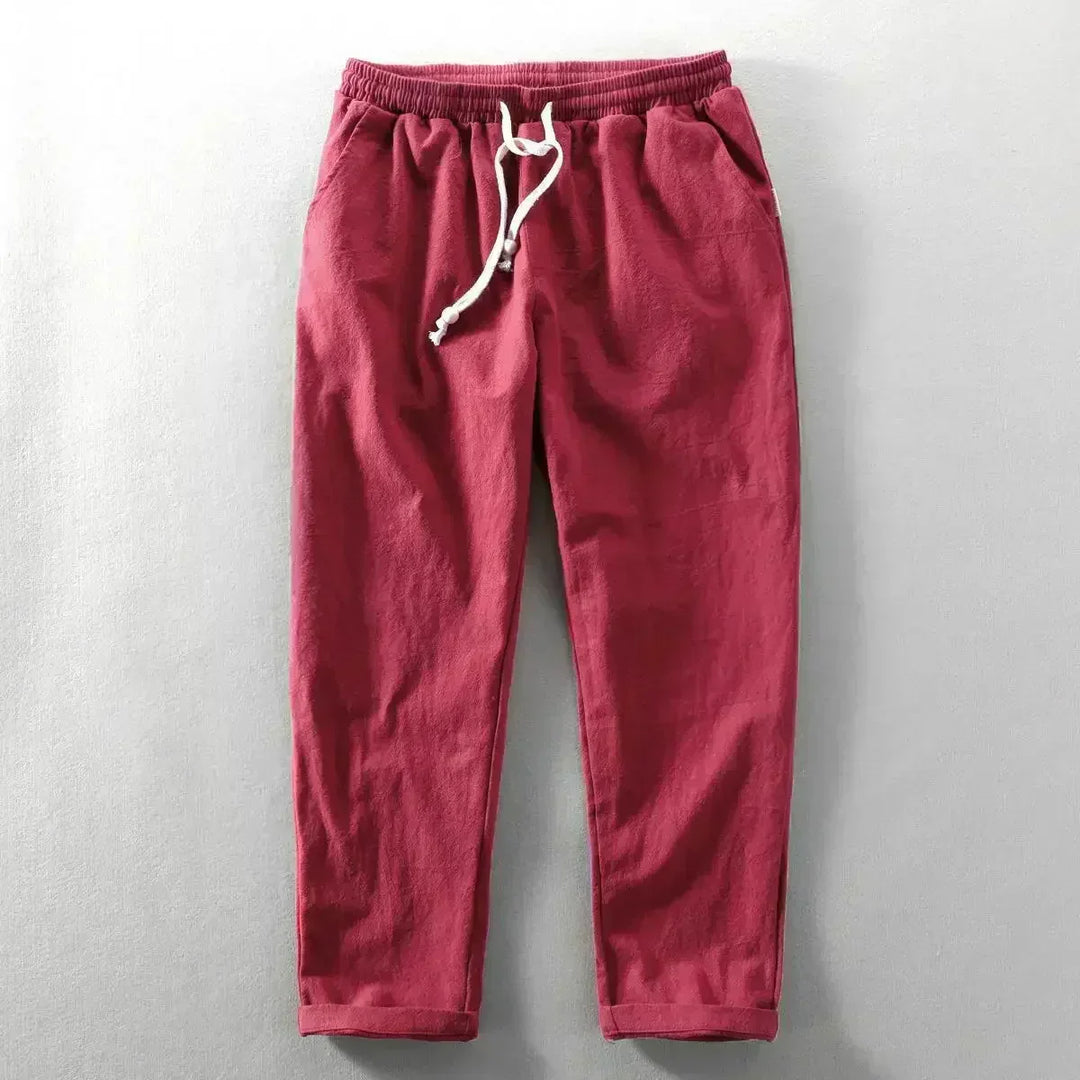 Pantaloni Daniel in cotone e lino