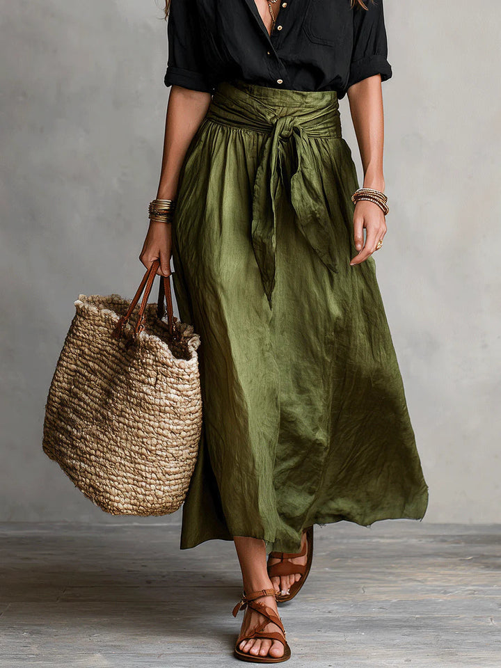 Abito maxi monospalla elegante e fluido