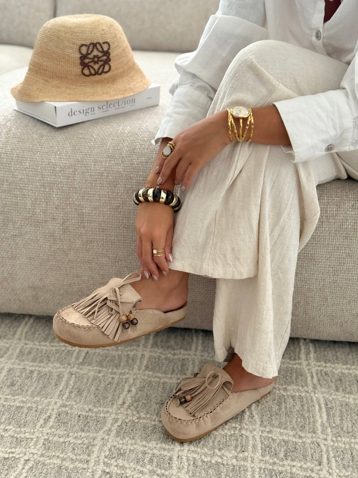 Mules in Pelle Tortora Olivia
