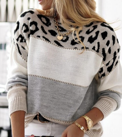 Maglione Helena con stampa leopardo