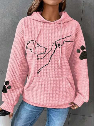 Felpa con cappuccio con stampa a zampa Betsy