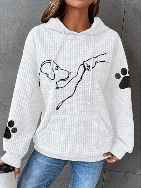 Felpa con cappuccio con stampa a zampa Betsy